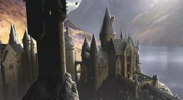 A view of Hogwarts from above