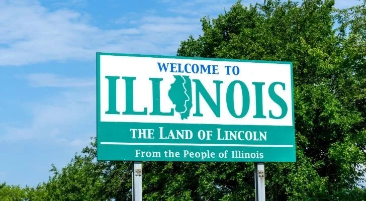 A Illinois welcome sign