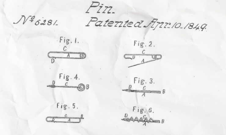 OTD in 1849: Walter Hunt patented the safety pin.