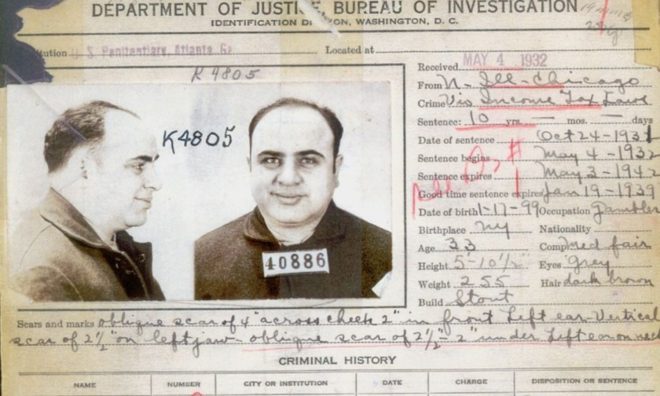 OTD in 1932: Al Capone went to prison.