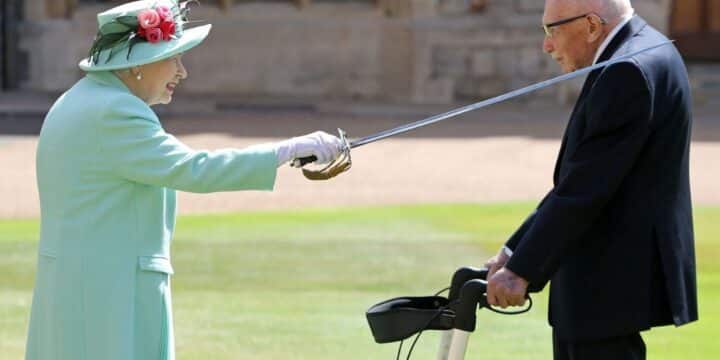 OTD in 2020: The Queen knighted British Captain Tom Moore on his 100th birthday.