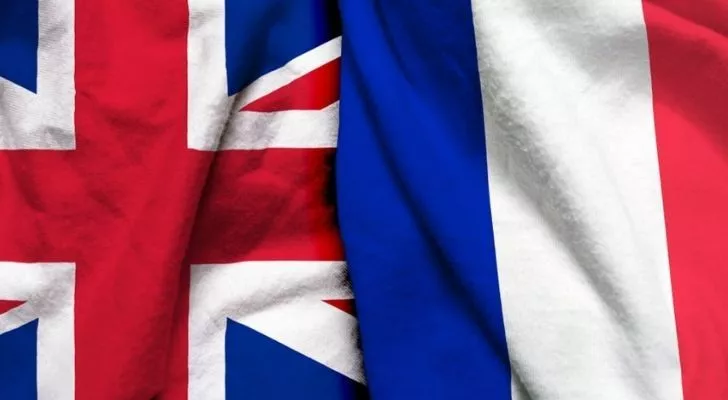 England and France flags side by side