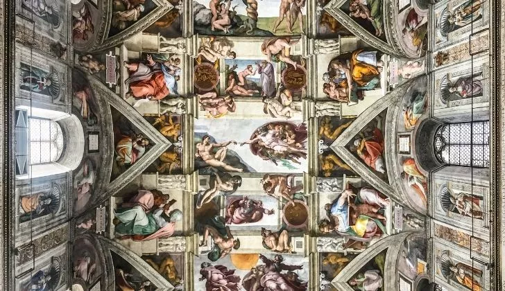 Beautiful artwork inside the Sistine Chapel