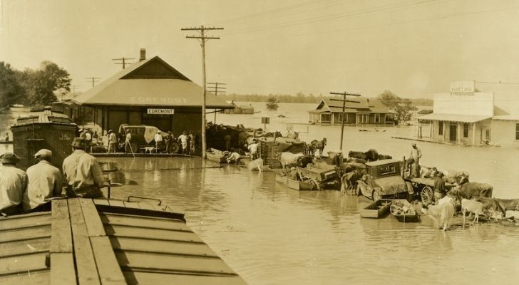 Mississippi River flooded