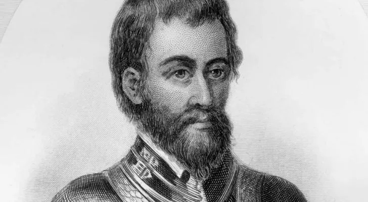 A drawing of Hernando de Soto