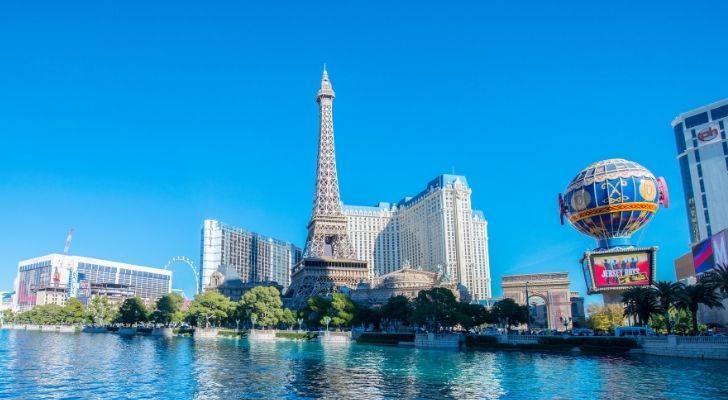 Casinos and Eiffel Tower of Las Vegas
