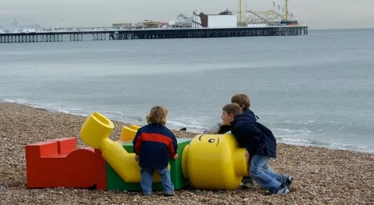 Huge Lego Man washed up on shore