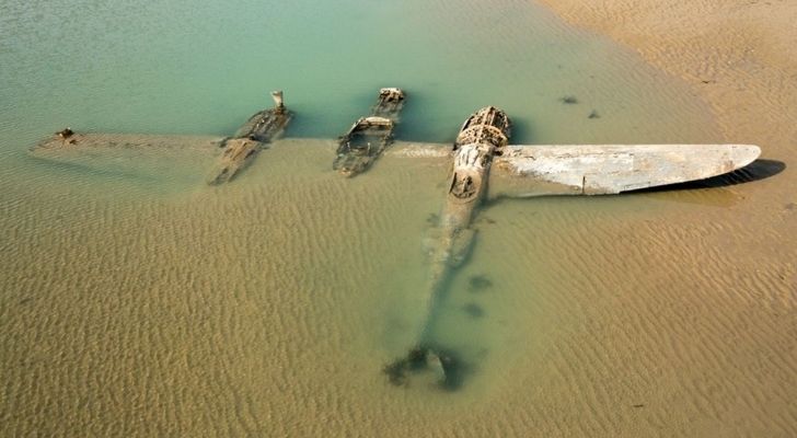 A World War II plane found sunken in the sand