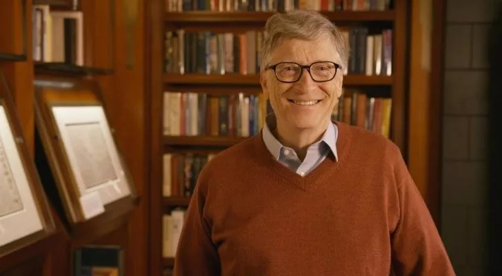 Bill Gates in his library