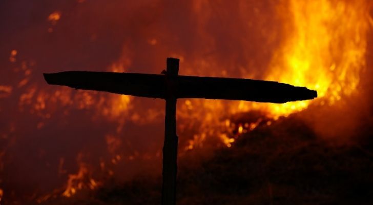A burning cross