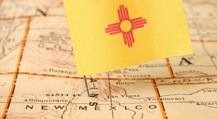 New Mexico pointed on the map
