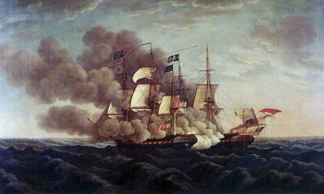 OTD in 1812: A battle at sea between USS Constitution and British HMS Guerriere occurred 400 miles off Nova Scotia.