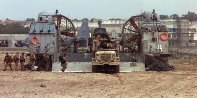 OTD in 1992: US Marines landed in Somalia as part of Operation Restore Hope in order to secure the trade routes to deliver food to the people.