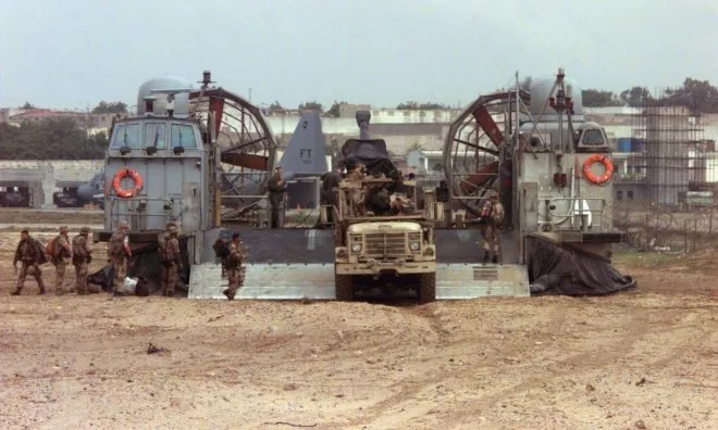 OTD in 1992: US Marines landed in Somalia as part of Operation Restore Hope in order to secure the trade routes to deliver food to the people.