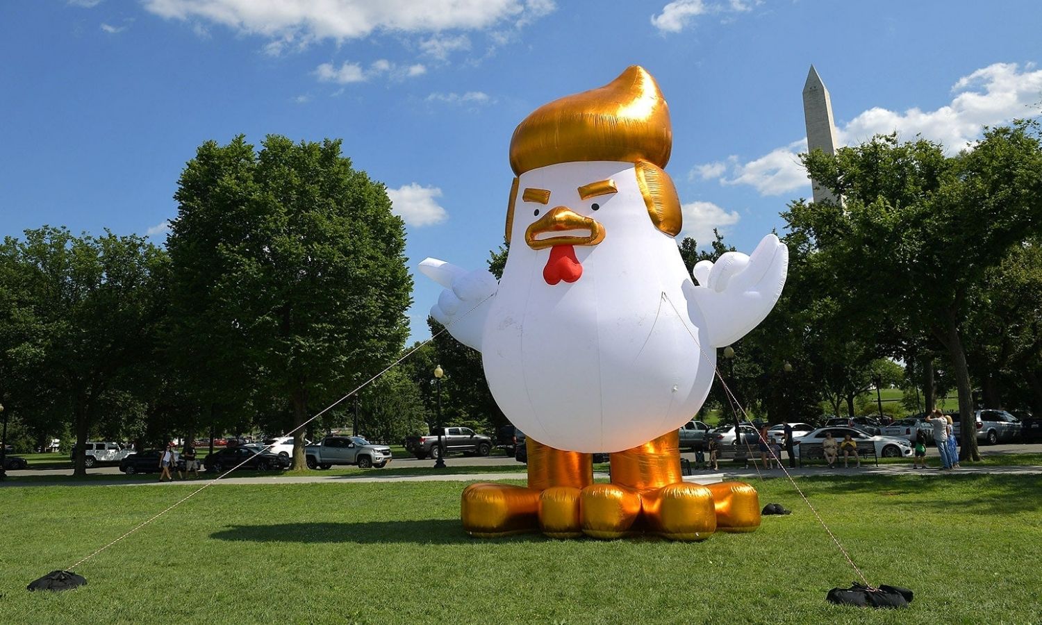 OTD in 2017: An inflatable chicken that resembled US President Donald Trump was placed outside the US White House as part of a political protest.