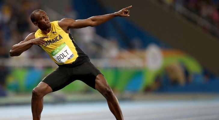 Usain Bolt doing his famous pose
