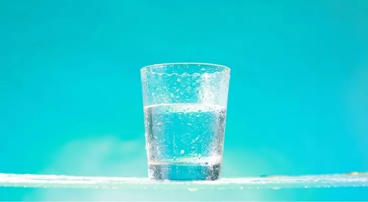 A glass of fresh water