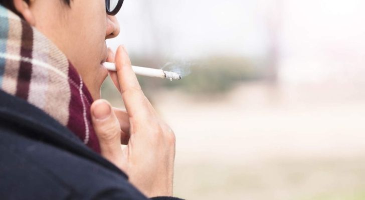 A person in Japan smoking