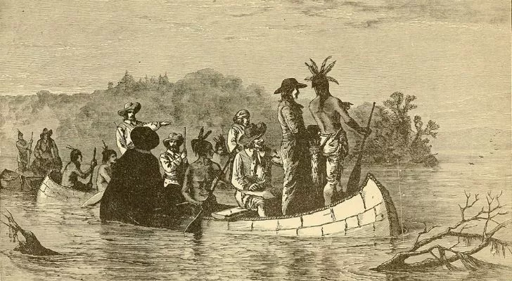 Jacques Marquette on a boat