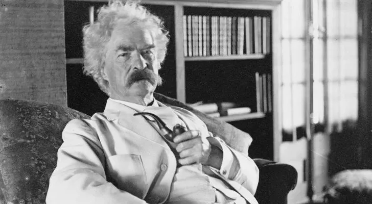 A photograph of Mark Twain