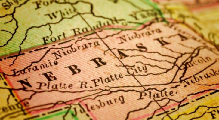 Nebraska on a map