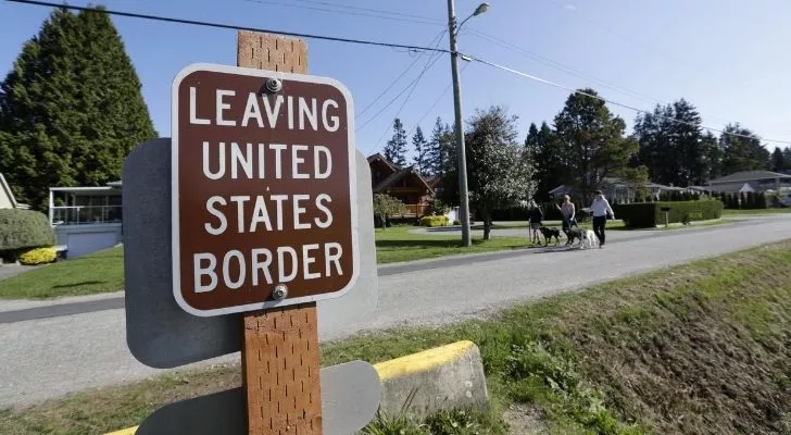 The border from New Hampshire into Canada