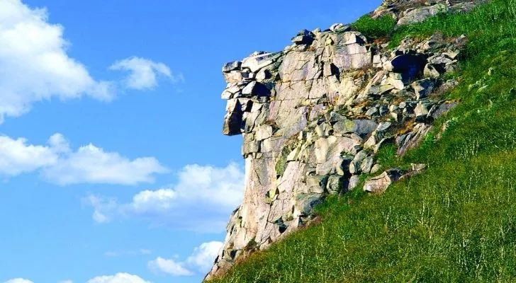 The Old Man of the Mountain - a face-shaped rock formation