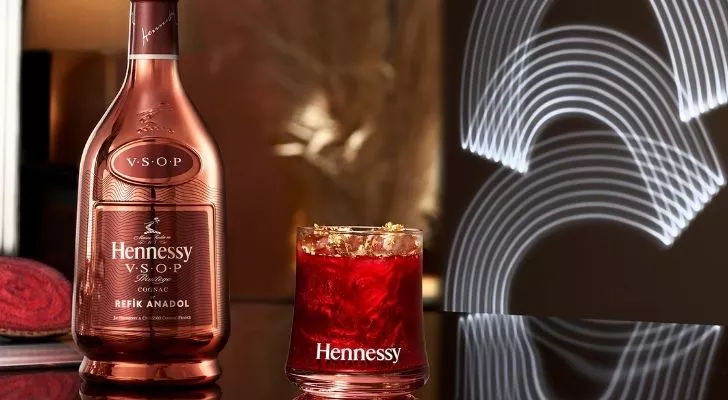 A bottle of Hennessy Cognac