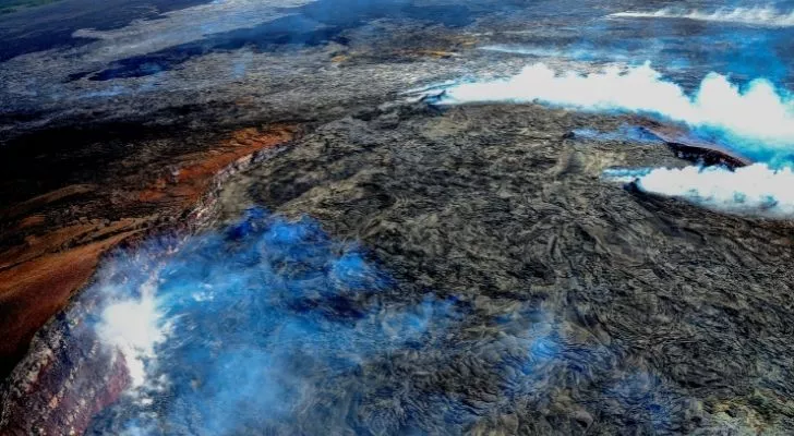 Hawaii's Big Island showing burning lava