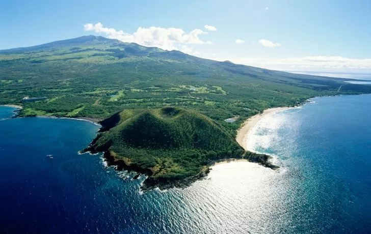 The island of Maui viewed from above