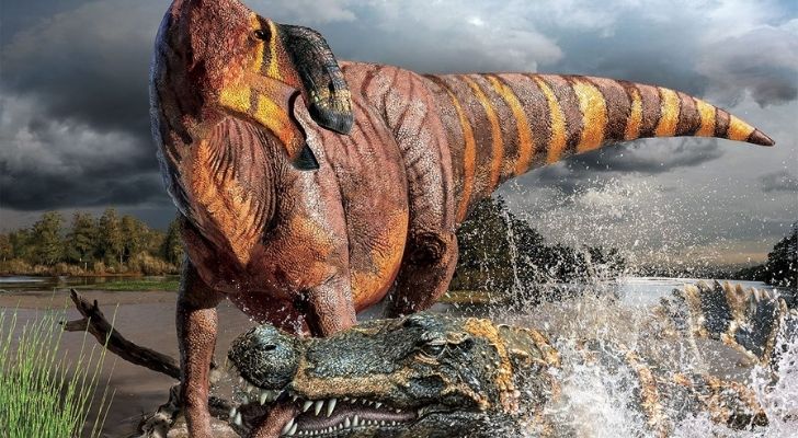 A huge Hadrosaurus dinosaur