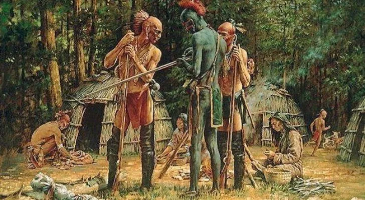 An artist impression of the Lenape people