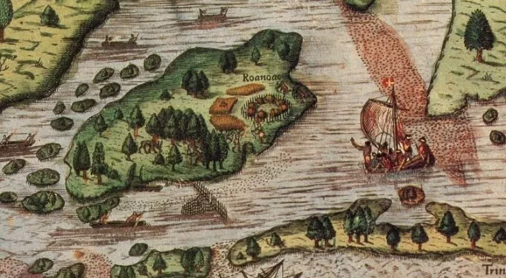 A map of Roanoke Island