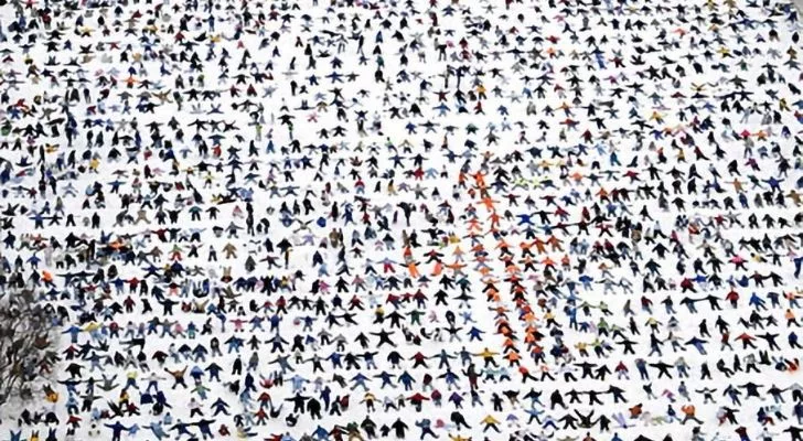 Thousands of participants of the biggest snow angel gathering in the world
