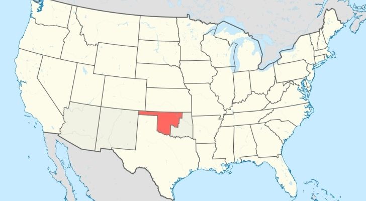 A map of the US showing Oklahoma territory