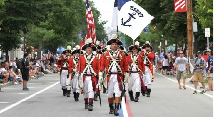 A march in celebration of Rhode Island Independence from Britain