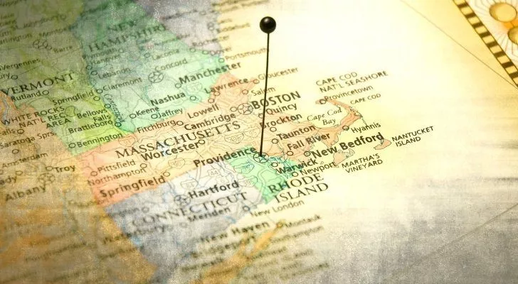A map showing that Rhode Island isn't actually an island!