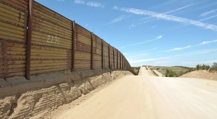 The border between Mexico and California