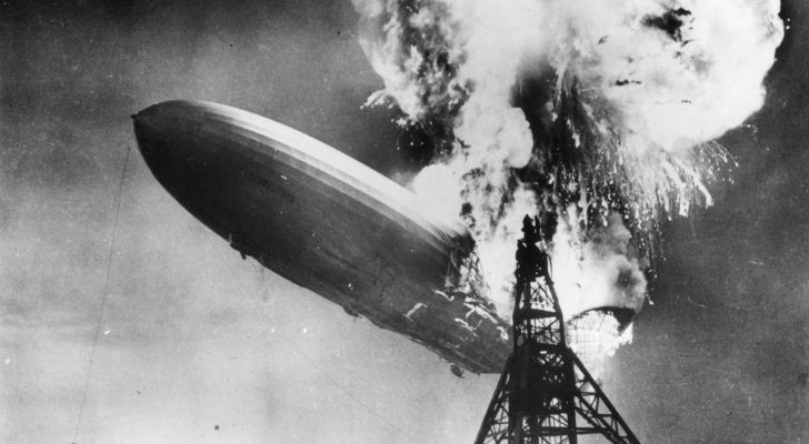 Hindenburg up in flames