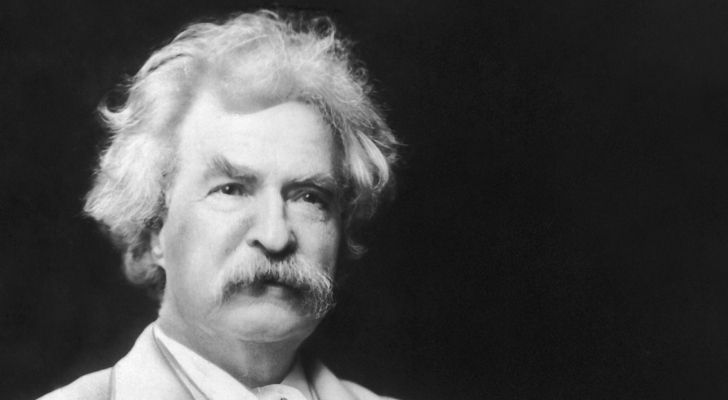A photograph of Mark Twain