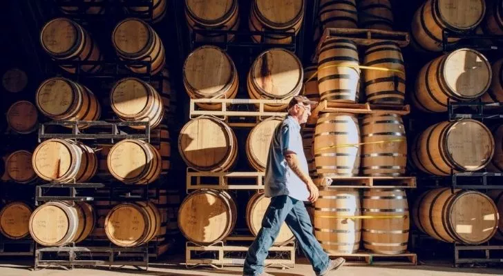 Many barrels of whiskey in Kentucky