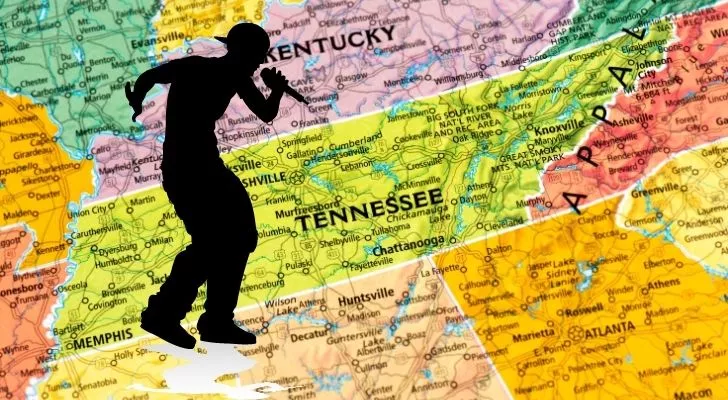 A map of Tennessee and a rap singer