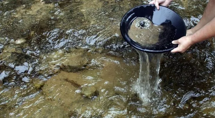 Someone panning for gold in Wisconsin
