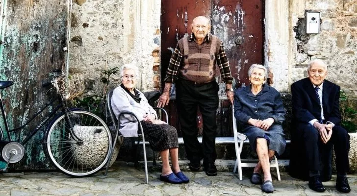 Elderly Italian friends