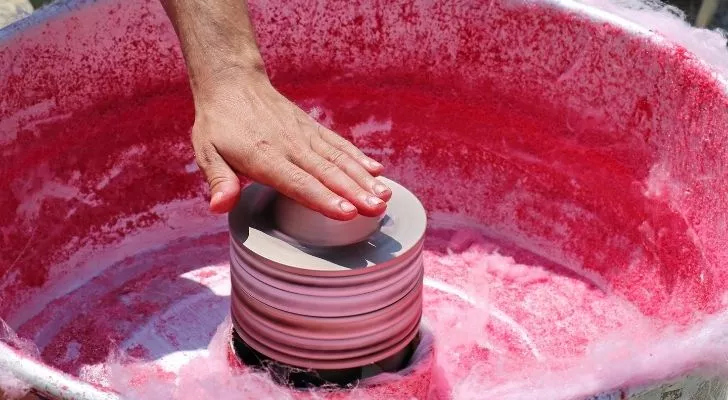 A traditional cotton candy machine