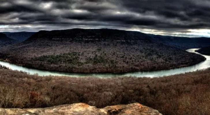 The winding River Gorge in Tennessee