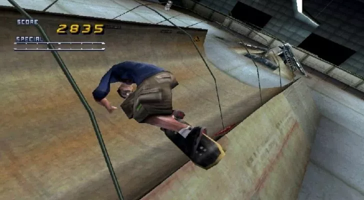 Skateboarding in Tony Hawk's Pro Skater 2