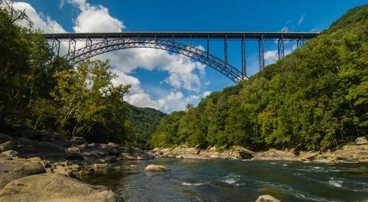 Tall bridge crossing the New River