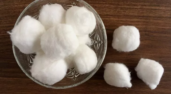 A bowl of cotton balls ready for eating