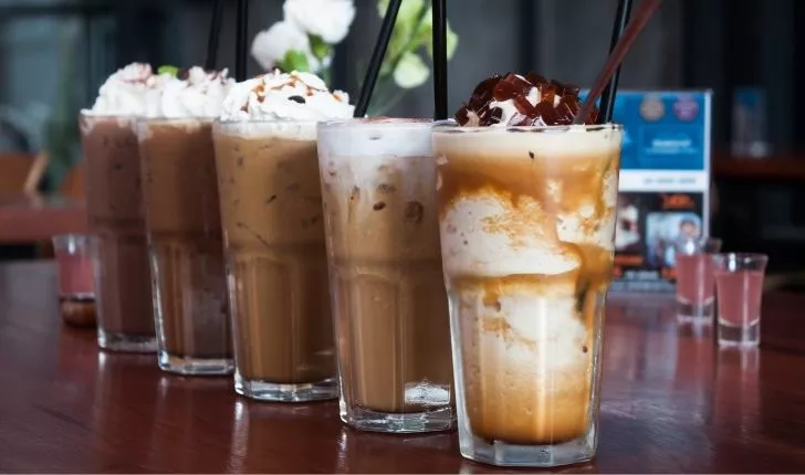 Four delicious looking frappés